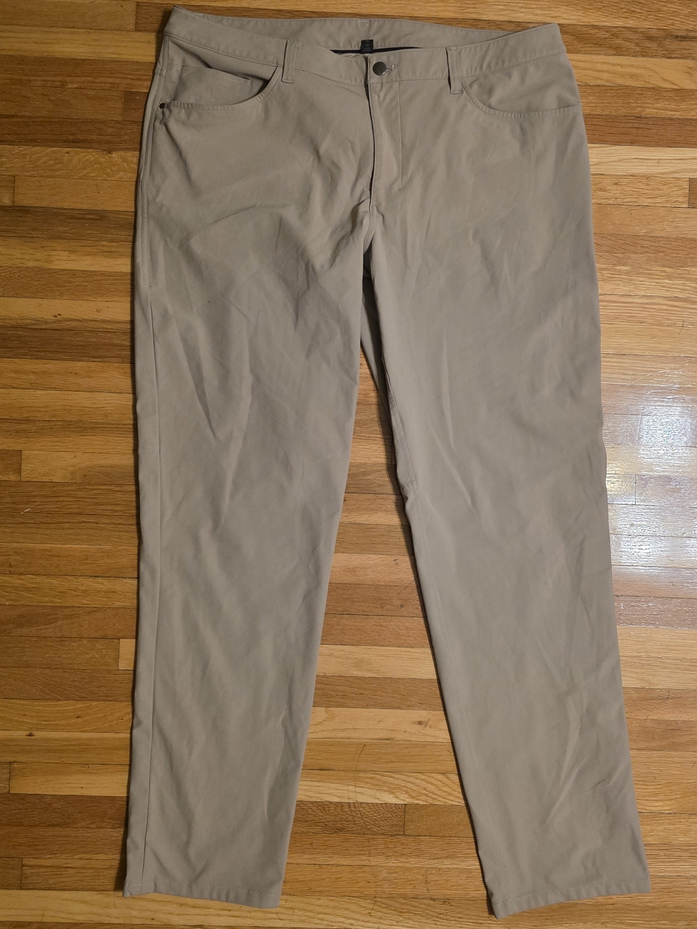 Men's Lululemon ABC 38 x 33 Slim Stretch Khaki Pants - Light Taupe